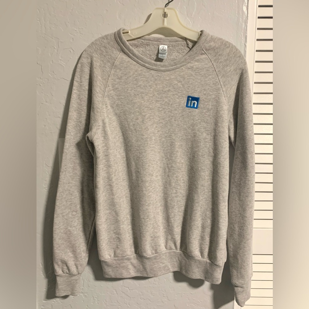LinkedIn Light Grey Crewneck Sweatshirt (Size S)